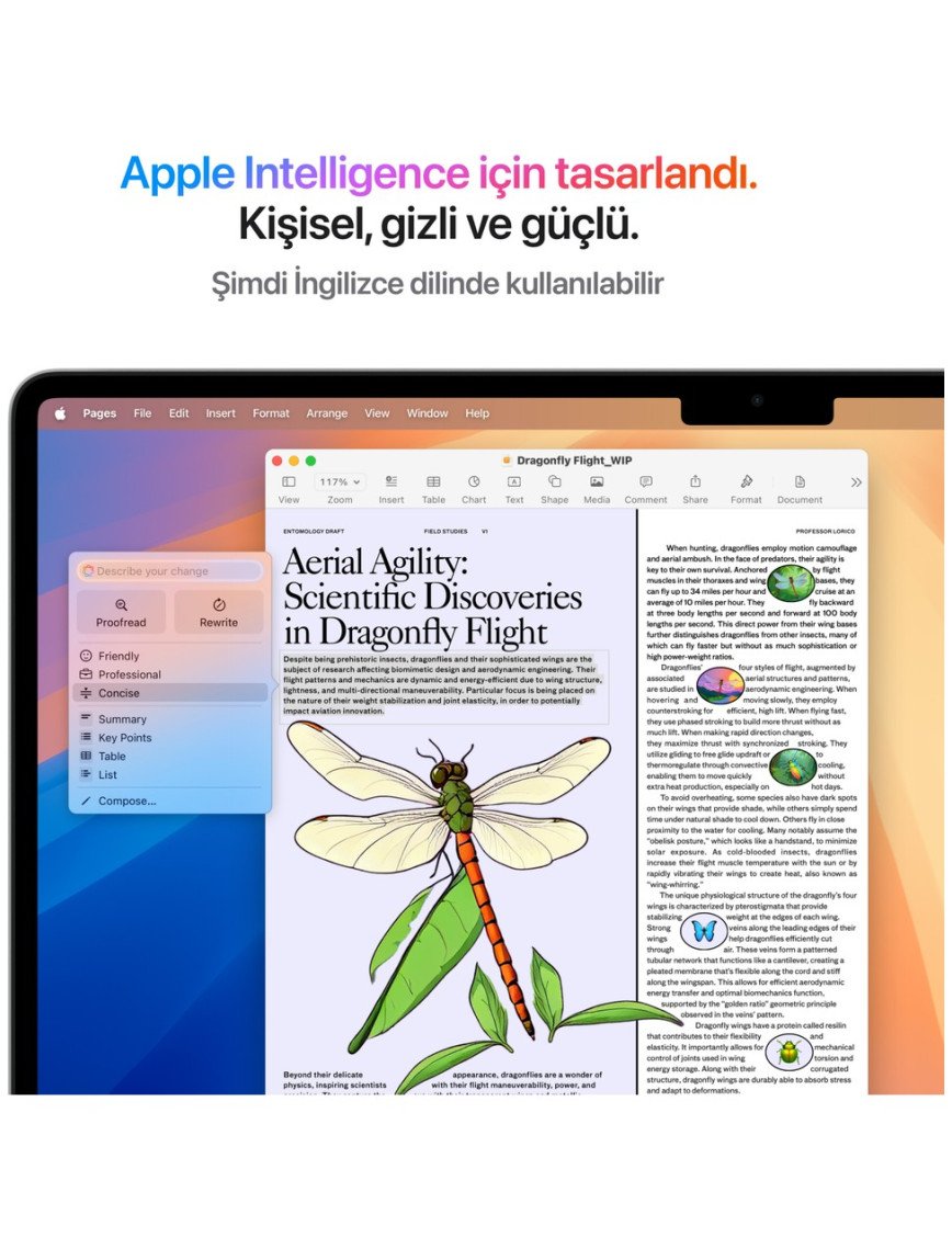 Apple MacBook Air M4 16GB 512GB SSD macOS 15" Taşınabilir Bilgisayar Gümüş MW1H3TU/A