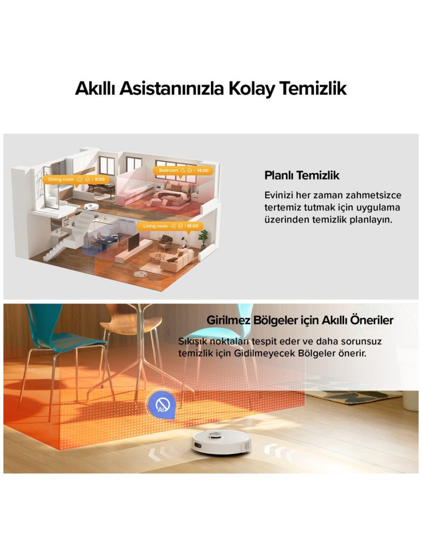 Roborock Q8 Plus Akıllı Robot Robot Süpürge - Beyaz