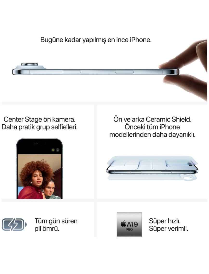 Apple iPhone Air 256 GB Pamuk Beyazı